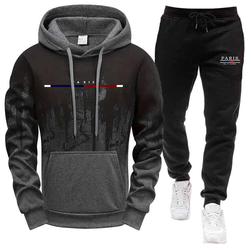 Joggers Pants - Conjunto Masculino/Blusão com Capuz/Calças, Moletom com