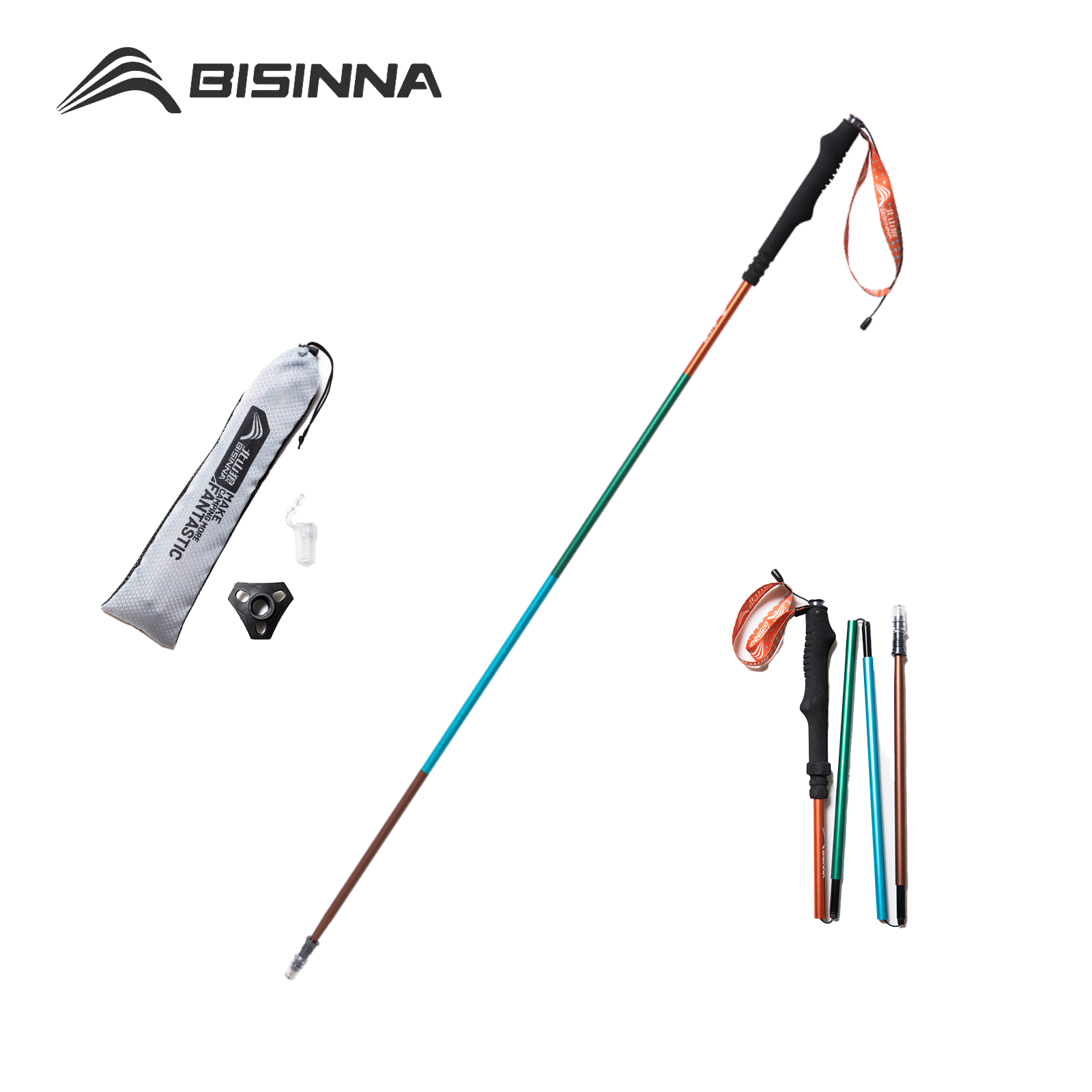 Trekking Pole Carbon - BISINNA 2 Bastões de Trekking Ultraleves