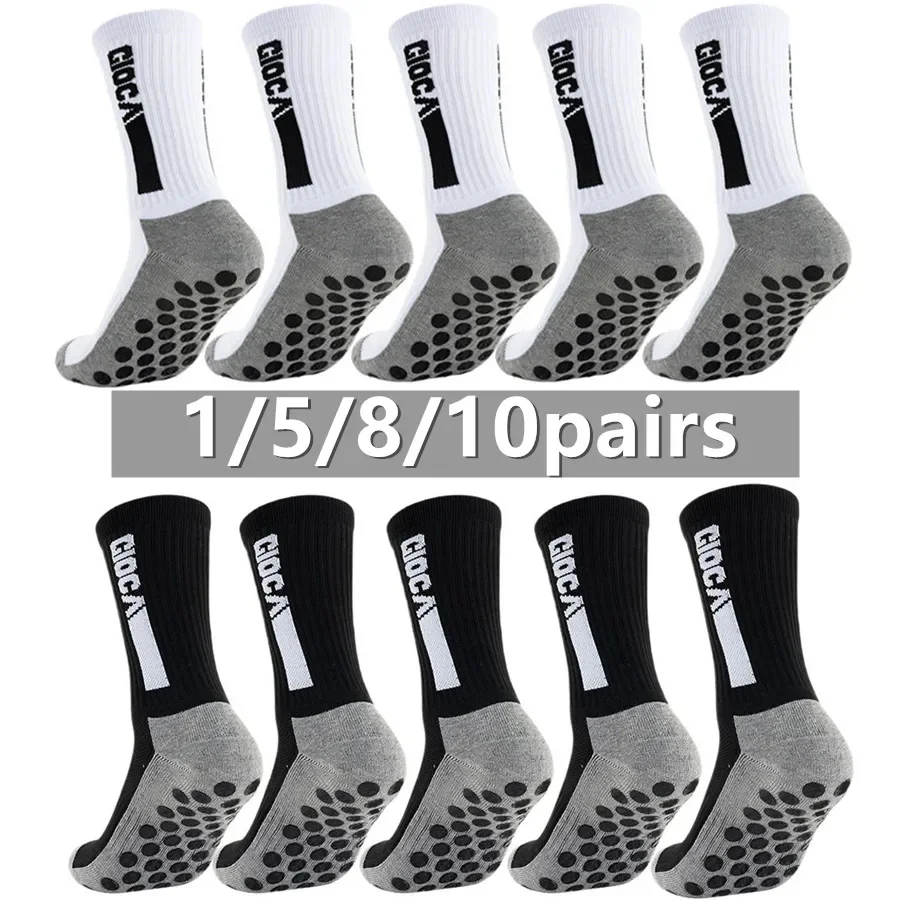 Sports Socks - 1/5/8/10 Pares de Meias Unissex Antiderrapantes