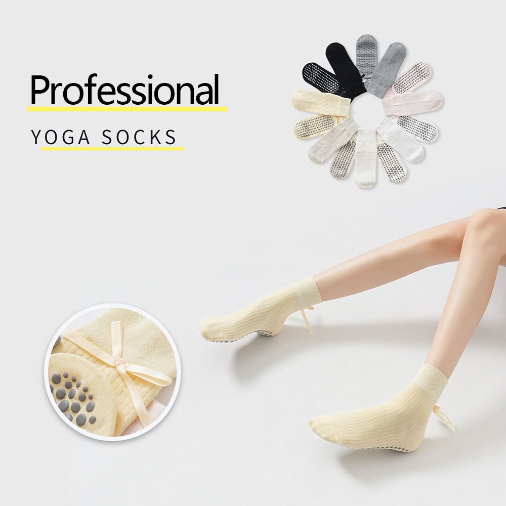Sports Socks - Meias de Yoga com Laço Fofo
