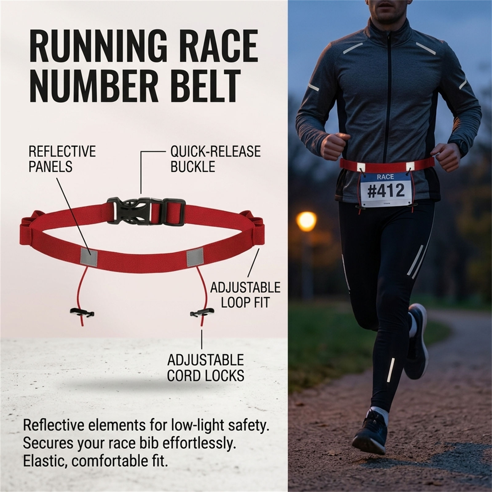 Cinto Refletivo para Corrida N - Race Bib avaliação e preço